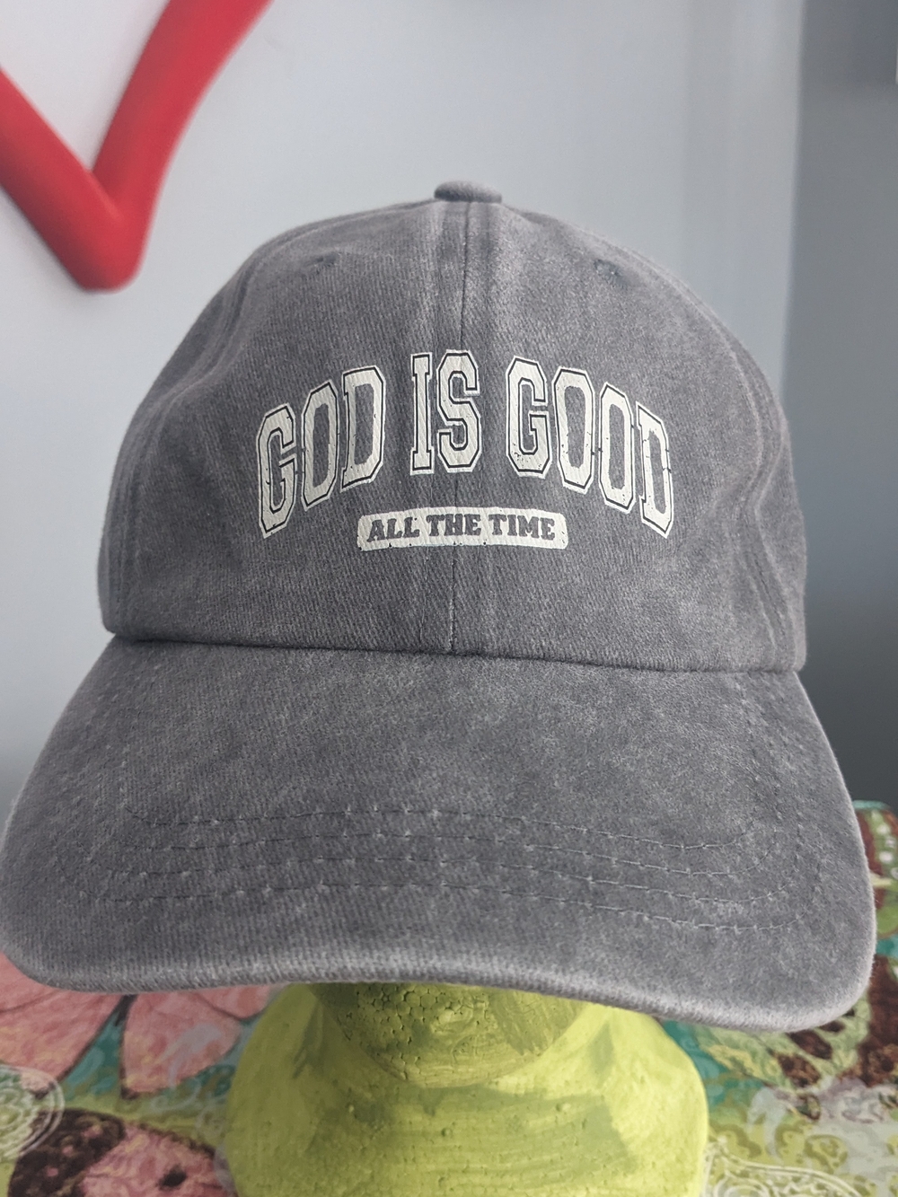 NWOT God Is Good All The Time Grey Baseball Cap OS